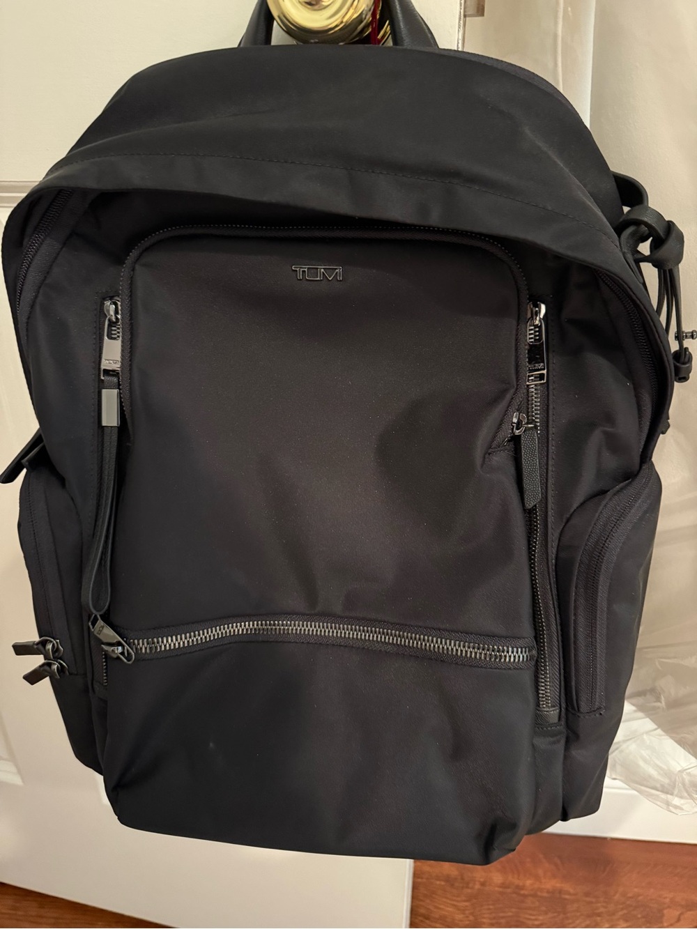 Tumi Black Men's Voyageur Backpack with Multiple Zip Compartments